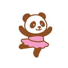 Cute Panda Ballerina Dancing in Pink Tutu