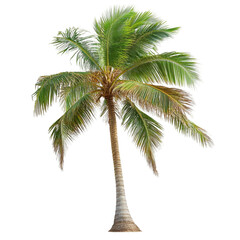 Obraz premium Tropical palm tree nature scene vibrant green leaves summer vacation paradise