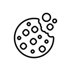 Black line icon for cookies