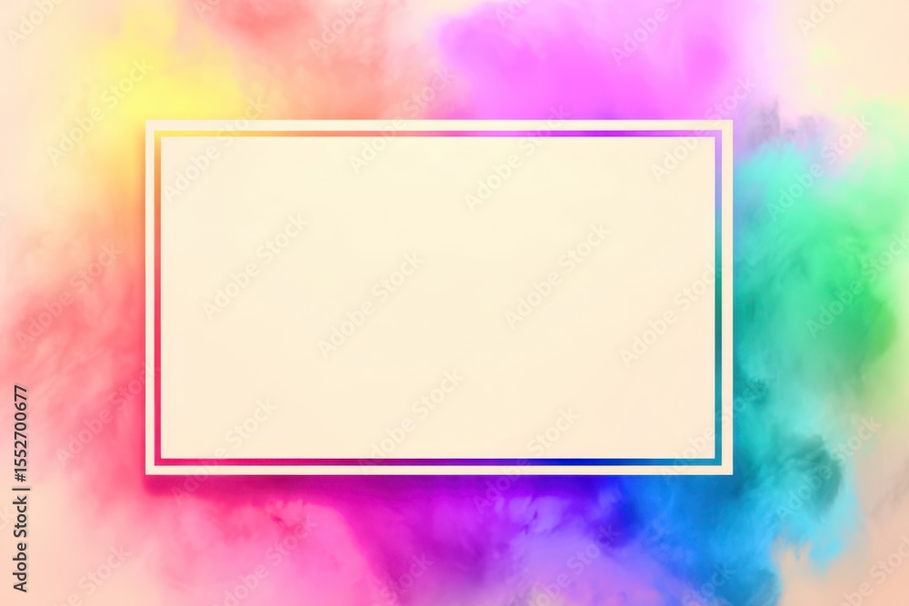 Poster a colorful background with a white frame