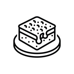 Black line icon for brownie