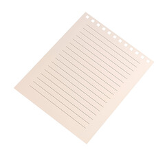 A blank sheet of lined paper, ideal for writing notes or organizing thoughts.