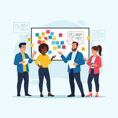 Business meeting concept vector illustration.