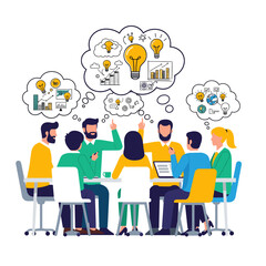 Business meeting concept vector illustration.