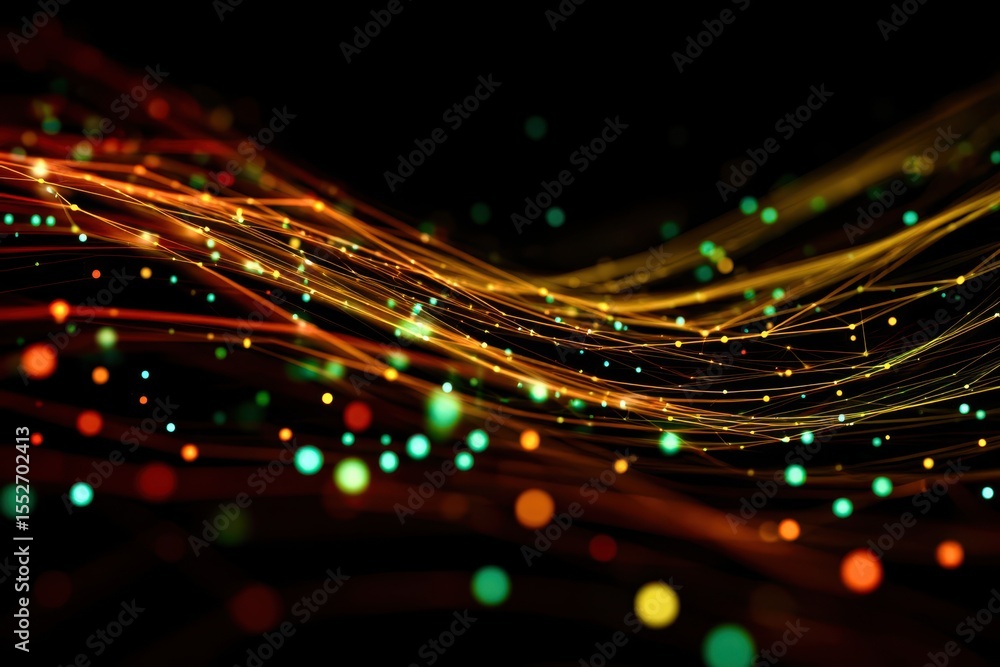 Aufkleber A colorful, abstract image of a wave with many dots