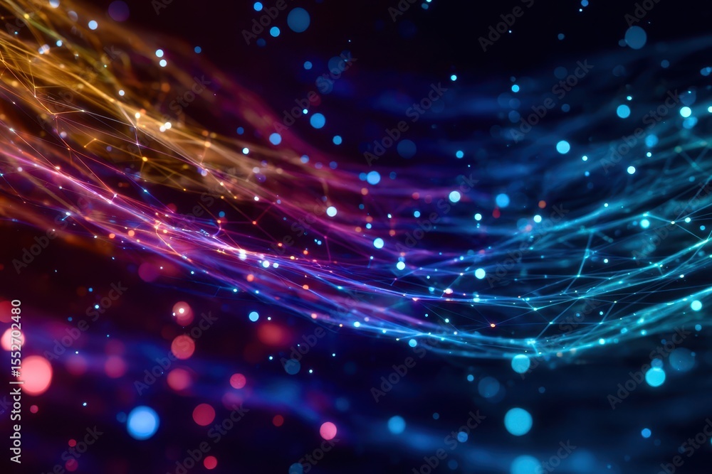 Aufkleber a colorful, abstract image of a wave with many small dots