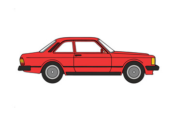 Red Coupe Silhouette: A sleek and vibrant red coupe, captured in a minimalist and eye-catching outline, radiating energy and movement.