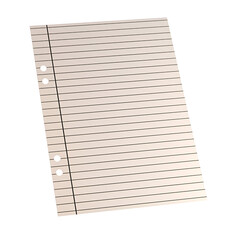 A blank lined notebook paper sheet, ideal for writing notes or organizing thoughts.