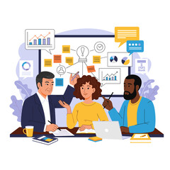 Business meeting concept vector illustration.