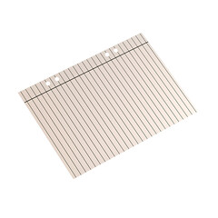 A lined, blank sheet of paper with three holes for binding, commonly used for note-taking or...