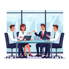 Business meeting concept vector illustration.