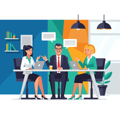 Business meeting concept vector illustration.