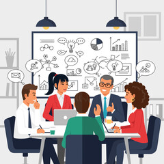 Business meeting concept vector illustration.