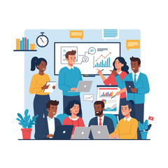 Business meeting concept vector illustration.