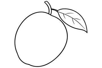 Mango outline coloring page line art vector illustration
