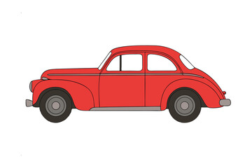 Vintage Red Coupe: A striking vintage red coupe, embodies classic car design. showcasing sleek lines, and timeless appeal against a clean backdrop.