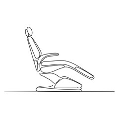 Dentist chair icon. Linear vector illustration from dental care collection. Outline dentist chair icon vector. Thin line symbol for use on web and mobile apps, logo, print media.