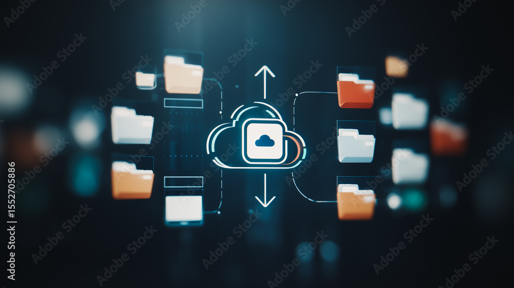 Poster cloud data network: visualizing the interconnectedness of modern data storage and management, this i