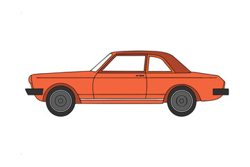 Fototapeta premium Classic Orange Car: A sleek, classic orange car, a symbol of vintage style, effortlessly captures the essence of timeless automotive design against a clean backdrop.