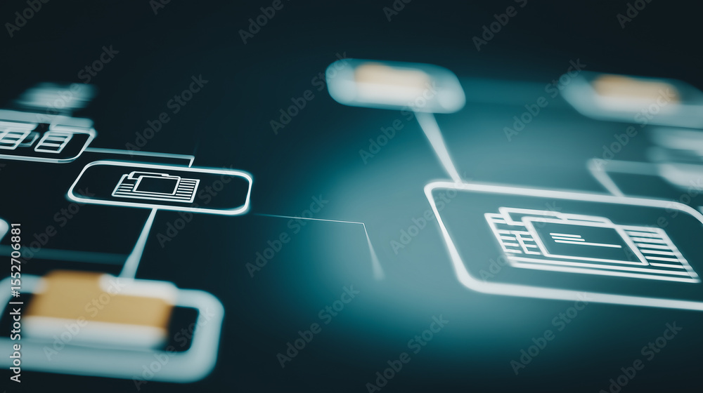 Poster digital data connection: a close-up shot reveals an intricate web of digital connection, showcasing 