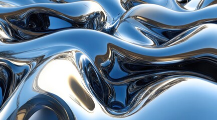Abstract metallic liquid flowing