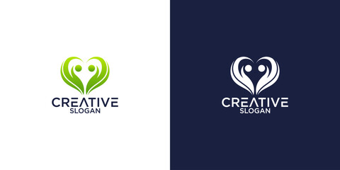 people and love logo vector design