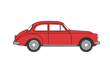 Classic Red Automobile: Capturing the essence of vintage automotive design, this image showcases a sleek, classic red car, embodying elegance and timeless appeal.