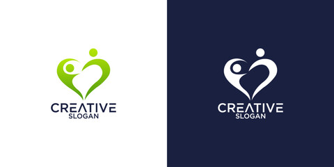 people and love logo vector design