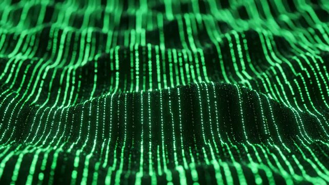 Abstract digital binary code waves