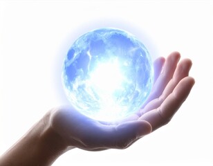 Glowing Blue Energy Sphere in Hand