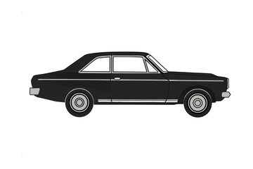 Obraz premium Sleek Black Classic Coupe: Capturing the timeless allure of a vintage coupe in striking black. This image exudes classic elegance and automotive design.