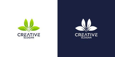 leaf logo design vector
