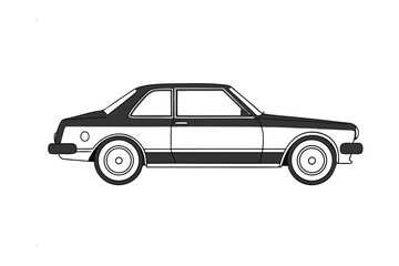 Classic Car Illustration: A clean-lined illustration of a classic car with a timeless design, perfect for automotive enthusiasts and design projects. 
