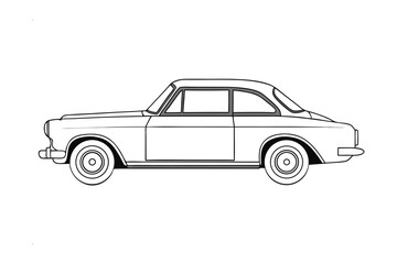 Obraz premium Classic Car: A timeless black and white depiction of a classic car, showcasing its elegant lines and vintage charm, ideal for design and automotive concepts.