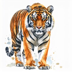 Obraz premium Majestic Watercolor Tiger Portrait