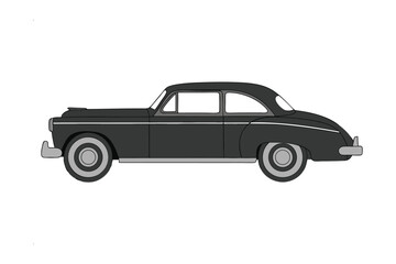 Classic Car Illustration: An elegant black classic car showcases sleek lines in a minimalist illustration, evoking a sense of nostalgia.
