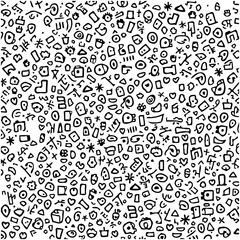 Abstract Doodle Pattern Background with Hand-Drawn Elements for Creative Design