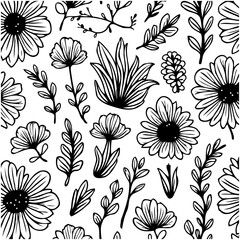 Elegant Floral Seamless Pattern: A Delicate Botanical Design for Versatile Applications