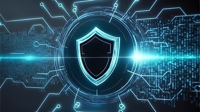 Futuristic Digital Shield and Circuit Protection
