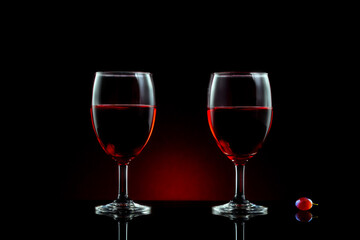 two glasses of red wine