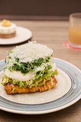 Avocado Half-Cooked Egg Croissant France Food