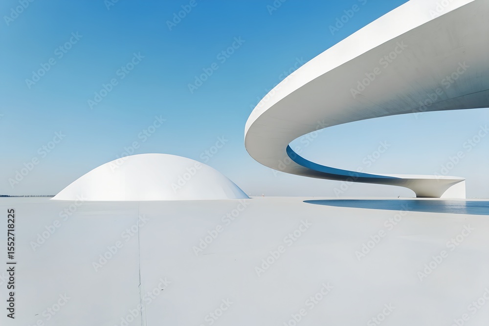 Poster 3d render of minimal modern architecture with empty cement floor for car presentation background, bl