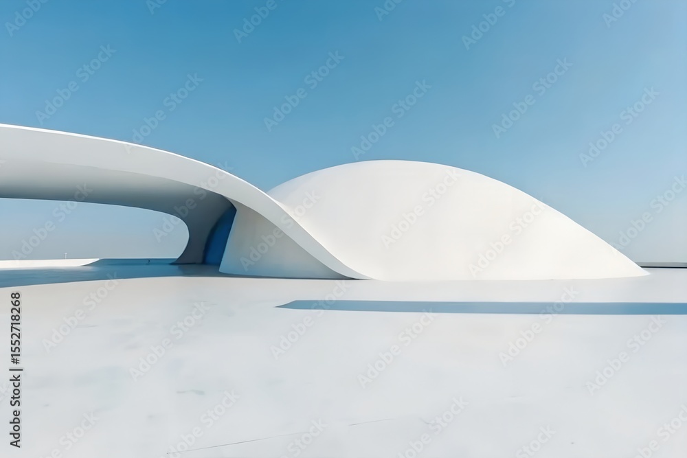 Poster 3d render of minimal modern architecture with empty cement floor for car presentation background, bl