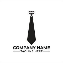 Elegant Tie Logo with Diamond