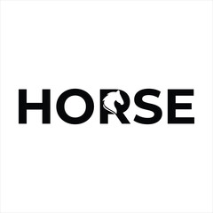 HORSE wordmark with horse head logo