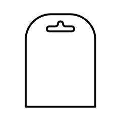 Wooden, silicone or plastic kitchen board. Kitchenware icon. Line vector kitchen utensil and tool. Cutlery illustration