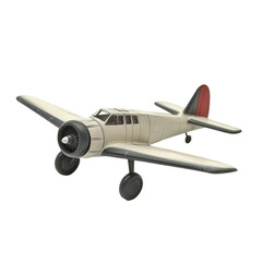 Vintage airplane model toy propeller plane classic aircraft white grey red