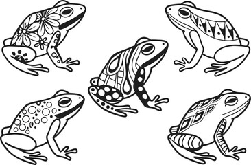 Cartoon Frog Drawing Clipart Set. Hand Drawn Frog Illustration Collection. Cute Frog Sketch and Line Art Bundle. Realistic Frog Drawing Graphic Elements. Minimal Frog Line Drawing Illustration Pack