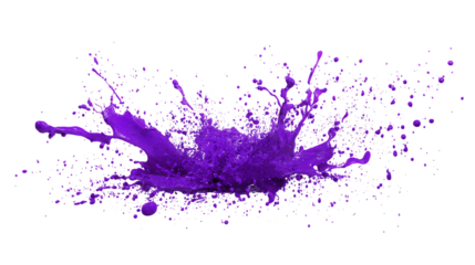 Purple paint splash explosion on black background