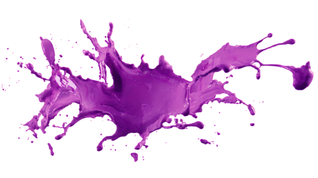 Purple paint splash on black background